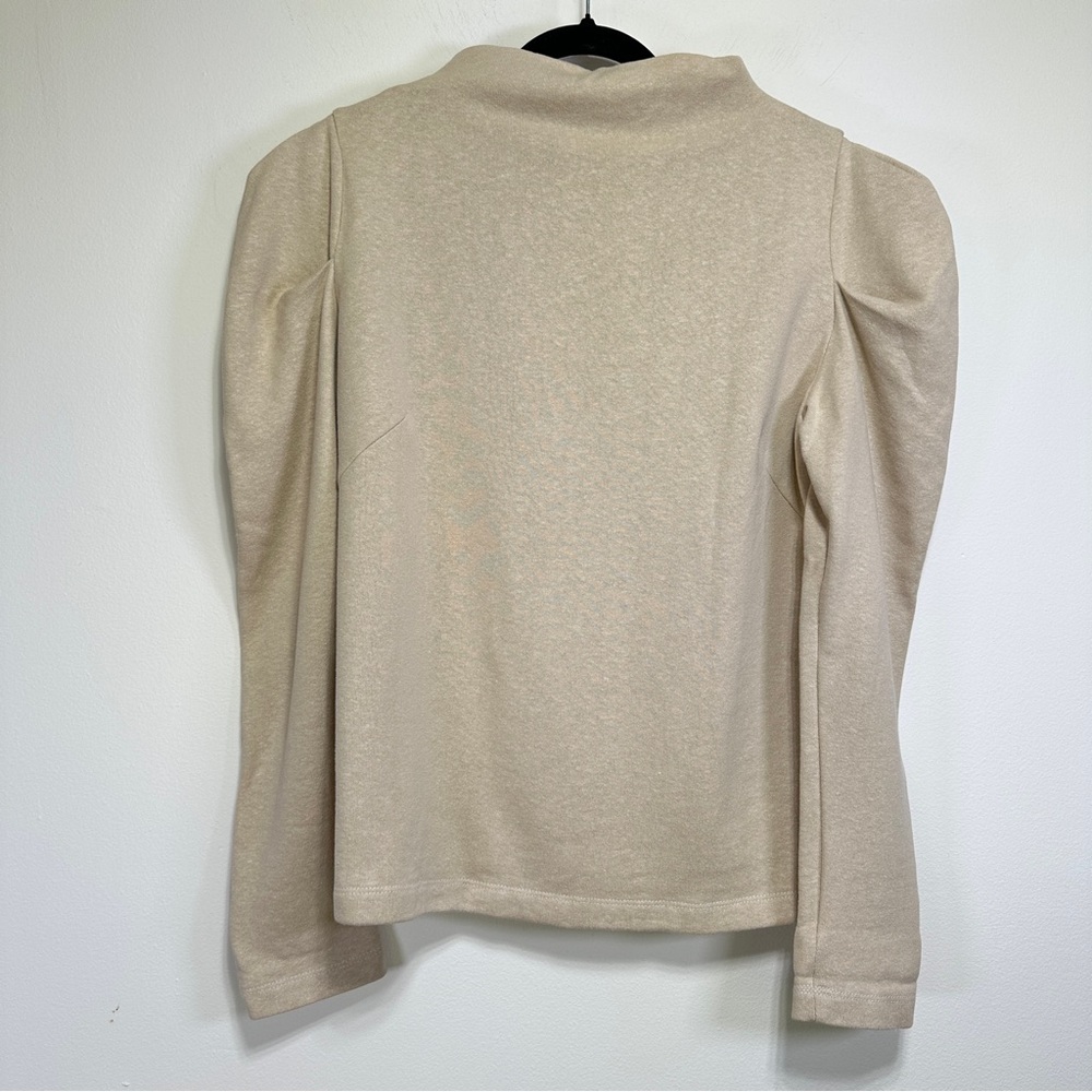 Marigold | Puff Sleeve Mockneck Sweatshirt Top | Made in Canada